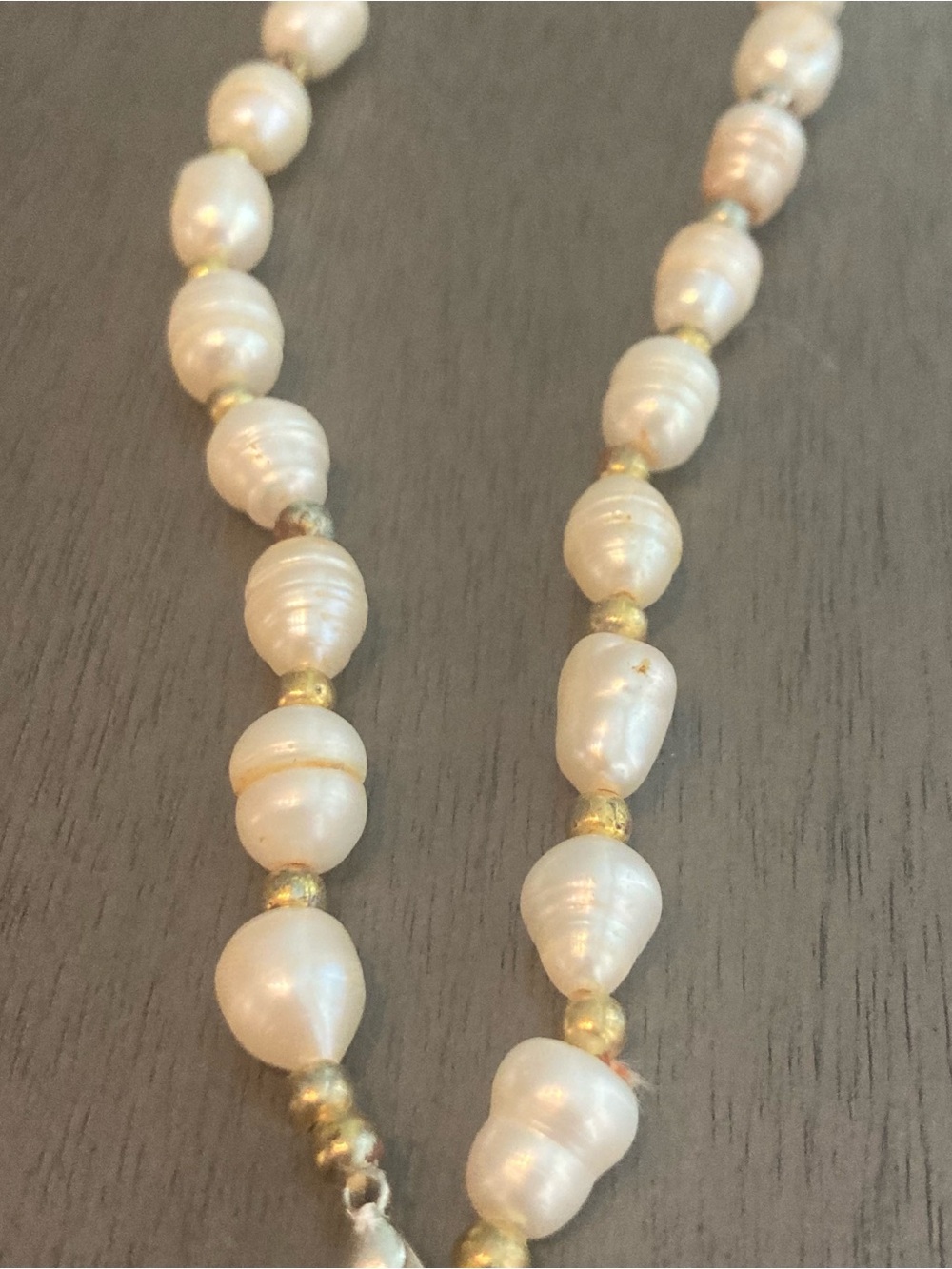 Classic Freshwater Pearl and Gold Bead Necklace - Picture 4 of 4